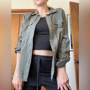 Olive Green Flannel Style Jacket